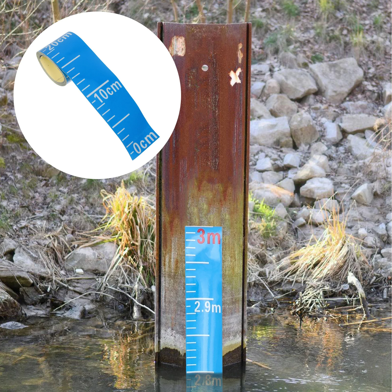 

Reflective Water Level Gauge Sticker 5cmx3m Waterproof for Tanks Pools Aquariums Accurate Depth Measurement Water Gauge