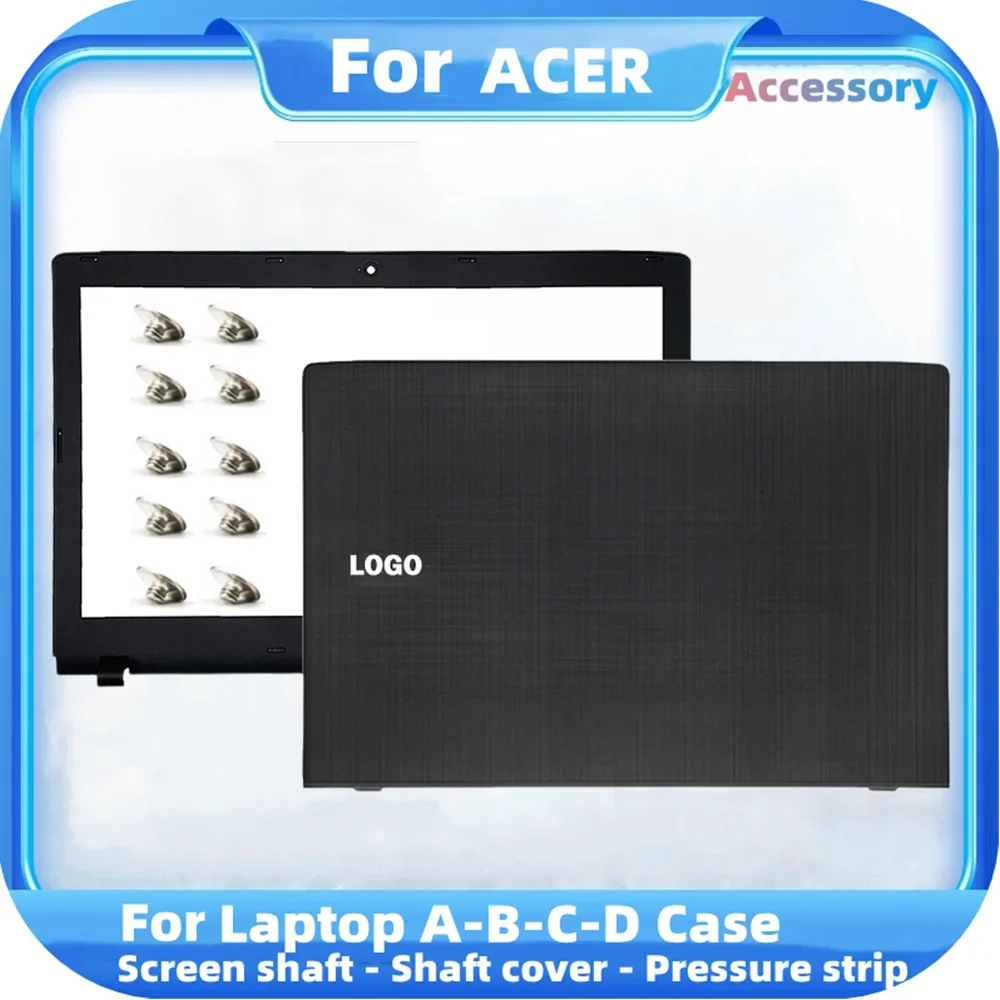 

New Back LCD For Acer Aspire E5-575 E5-575G E5-575T E5-576 E5-523 E5-553 Lid Rear Cover Front Bezel Hinges Laptop Case Black