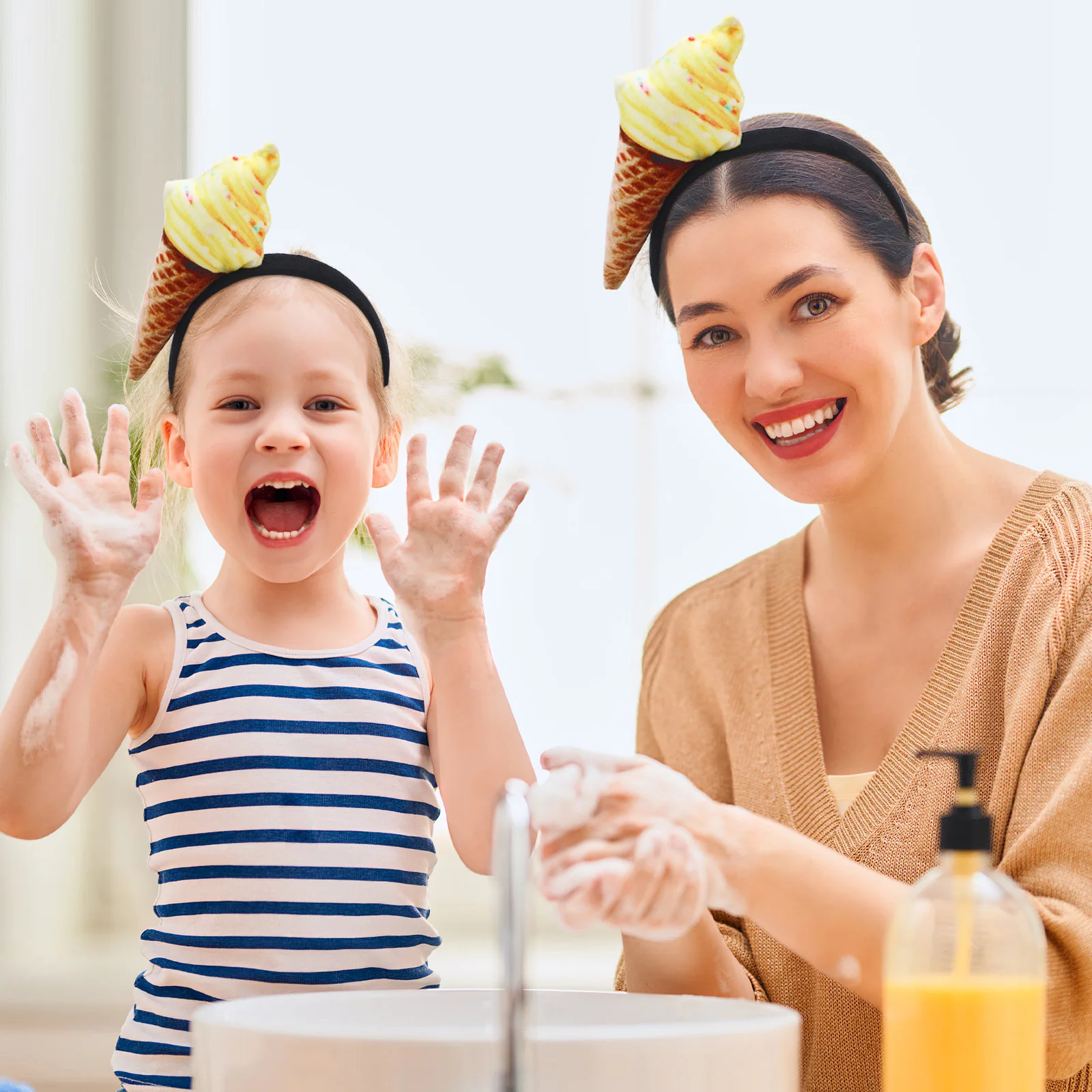 

Ice Cream Headband Cone Shape Hair Accessories For Adult Women Kids Soft Comfortable Multi-Functional Face Washing Makeup