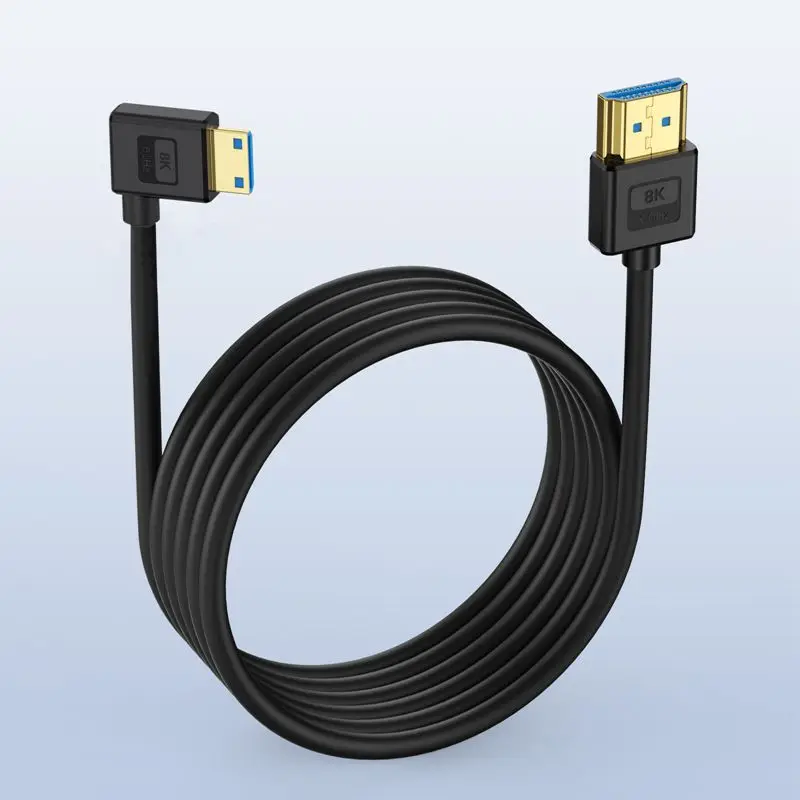 8K Bend Mini HDMI to HDMI Compatible Male to Male Laptop Tablet Phone Camera Connection TV Projector Silicone Connection Cable