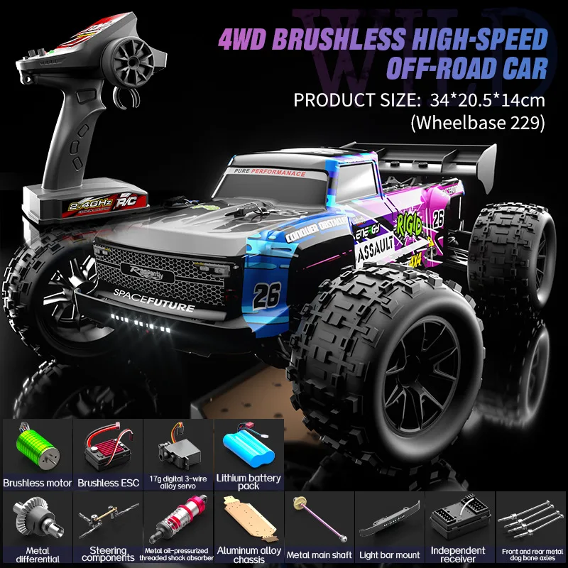 Cool Stuff Toy Car Funny Gift-Hot 80km/h High-speed 4WD Rc Truck,My Melody Full Scale Brushless Monster Truck,Rc Cars for Adults
