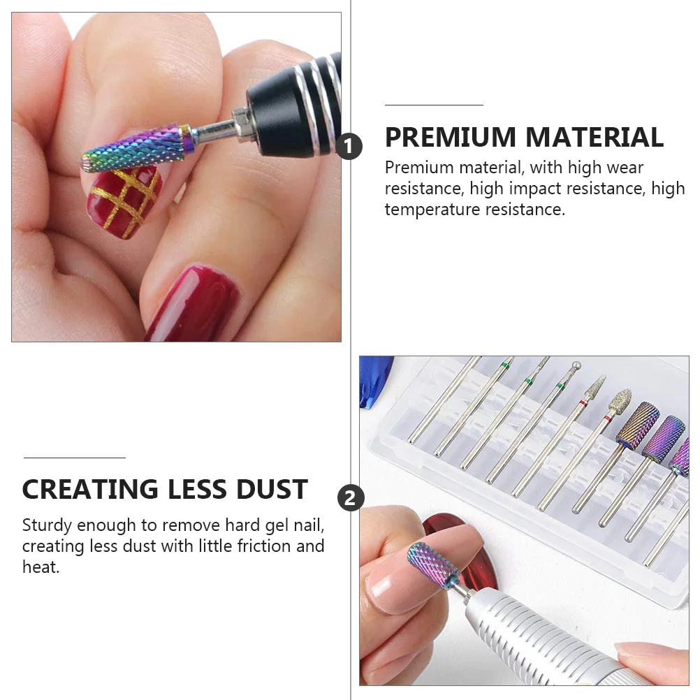 

10Pcs Manicure Drill Bits Nail Grinding Heads Set Nail Polishing Tools High Impact Resistance for Natural and Artificial Nails