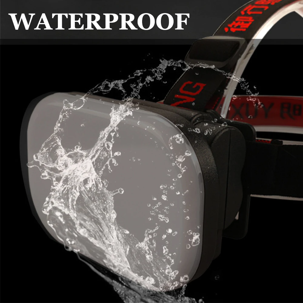 Super Bright LED Headlamp High Lumens Rechargeable Headlight Waterproof Head Lamp Head Front Light Head Flashlight with Battery