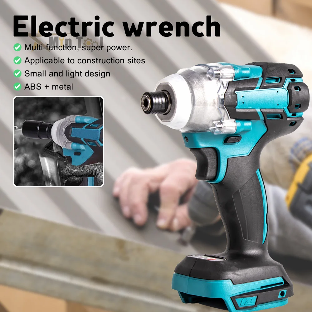 520N.m Brushless Electric Impact Wrench Cordless Driver LED Light Compatible With 18V Makita Battery Power Hand Tool