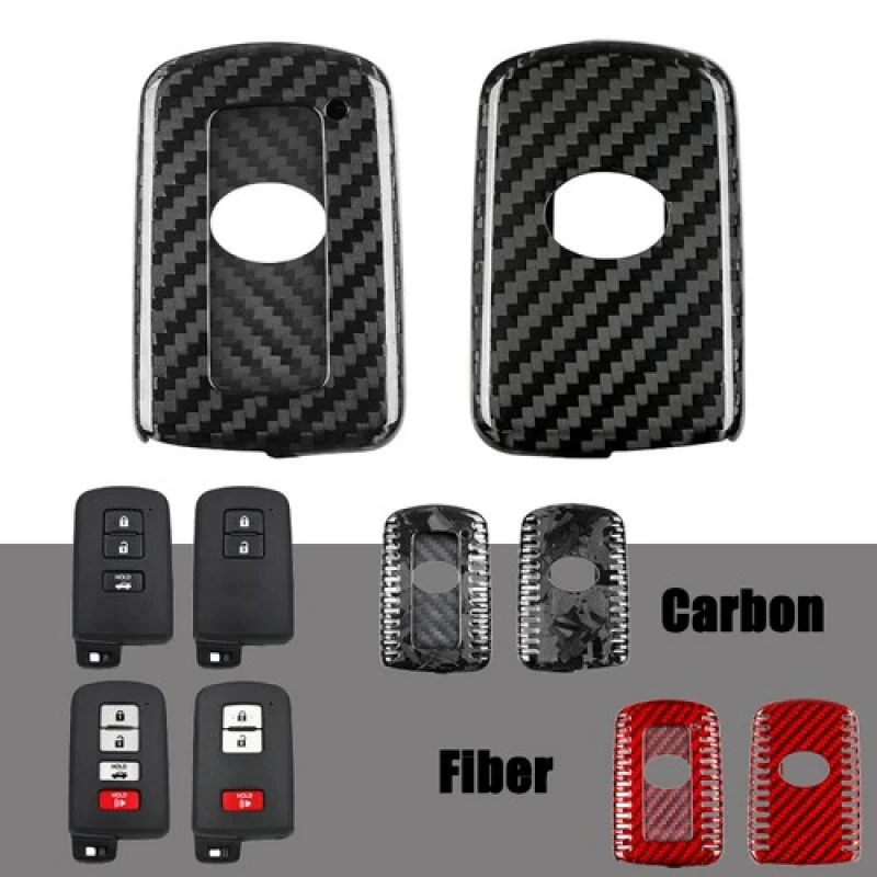 A + ألياف الكربون سيارة مفتاح فوب غطاء حقيبة لتويوتا RAV4 كامري أفالون هايلاندر #1