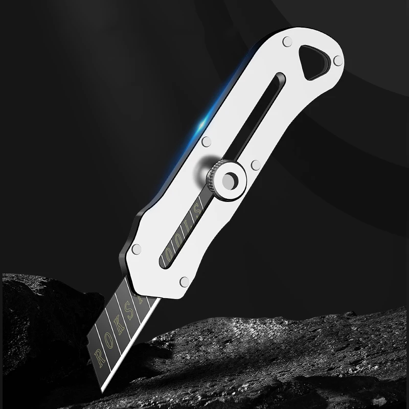 Imagem -02 - Multi-purpose Retrátil Metal Cortador de Caixa Premium Sharp Sk5 Blade Art Utility Knife Papelão Wallpaper Couteau Aço Inoxidável