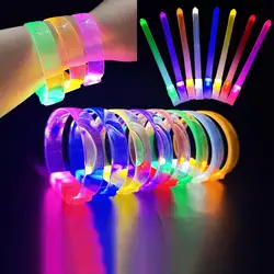1PC New LED Bracelets Glow In The Dark Wristband Supporting Sparkling Transparent Fluorescent Bracelet For Concerts/Bar Supplies