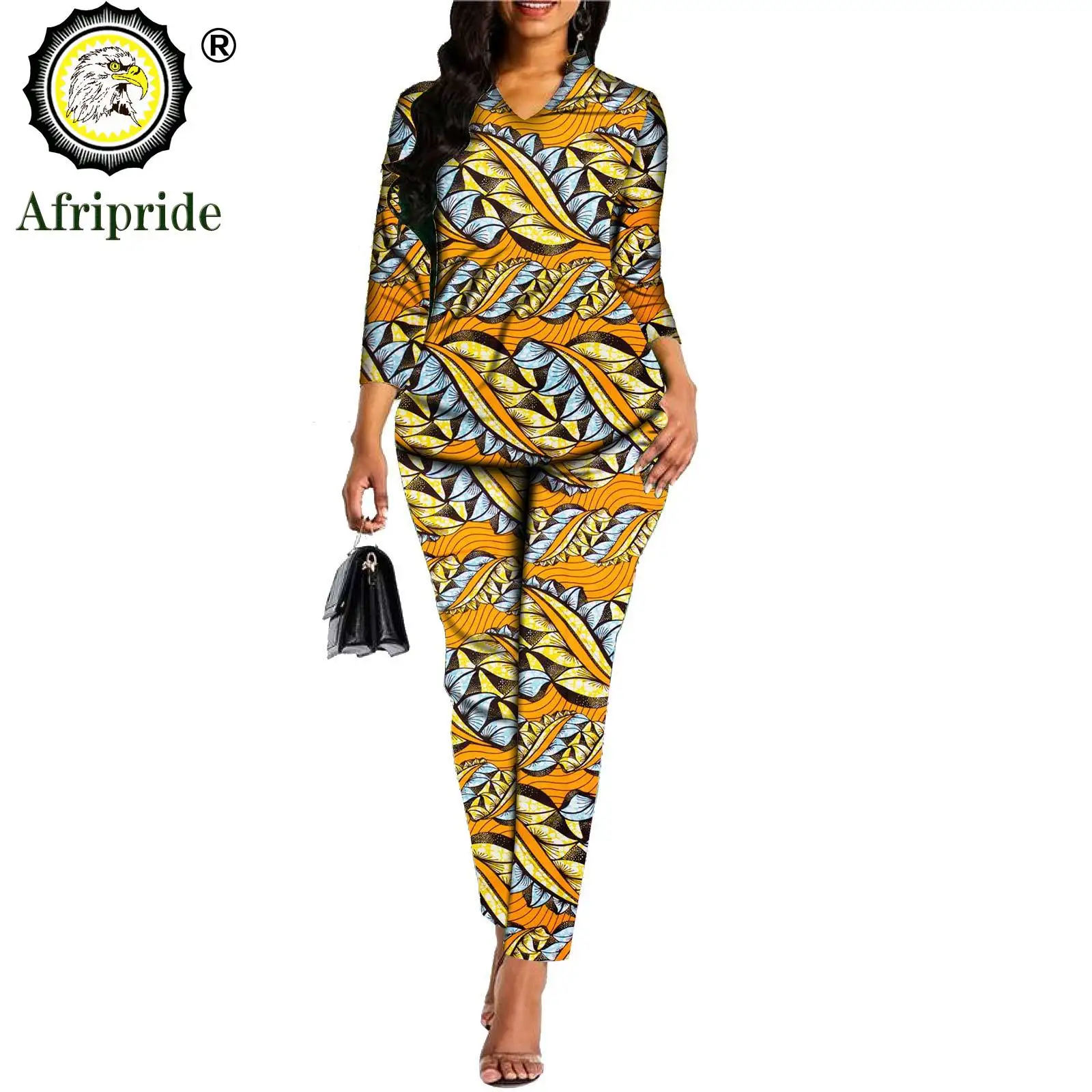 

African 2 Piece for Women Crop Top and Print Pants Set Dashiki Outfits African Shirts for Women Blouse Fashion Wear S2026017