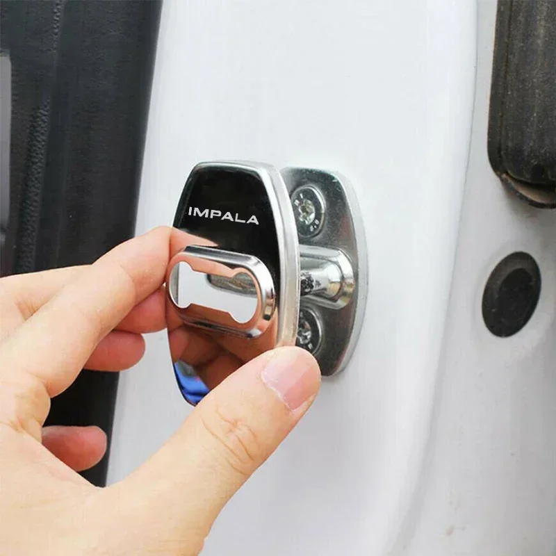 4PCS Stainless Steel Door Lock Cover for Chevrolet IMPALA Logo Anti Rust Protect Case Interior Styling Auto Accessories - view 4