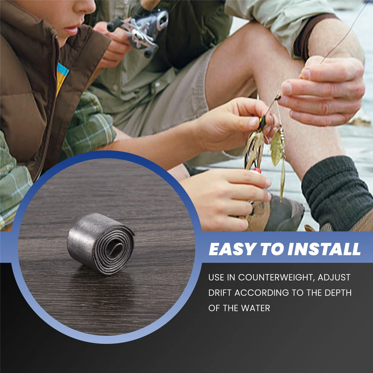 New Soft Lead Sheet Lead Roll Fishing Sinkers Clip Tackle, 1.0MM