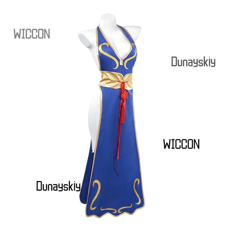 Chun-Li Street 코스프레 파이터 섹시한 치파오 사자 댄스 공연 의상 코스프레 애니메이션 할로윈 의상