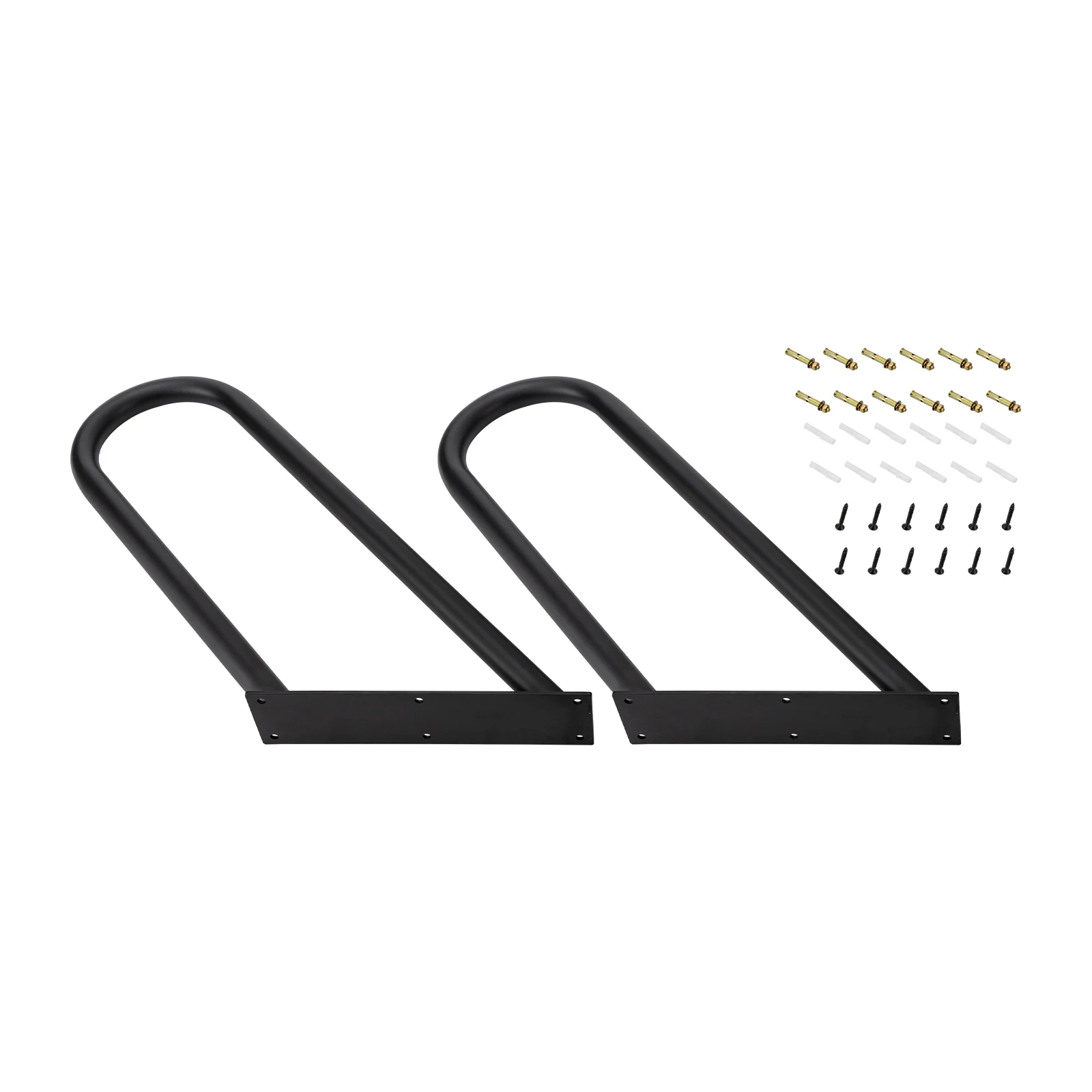 Corrimano per scale da esterno in confezione da 2, ferro a forma di U, trazione massima di 220 libbre, vernice nano per cottura, supporto a parete per 1-3 gradini