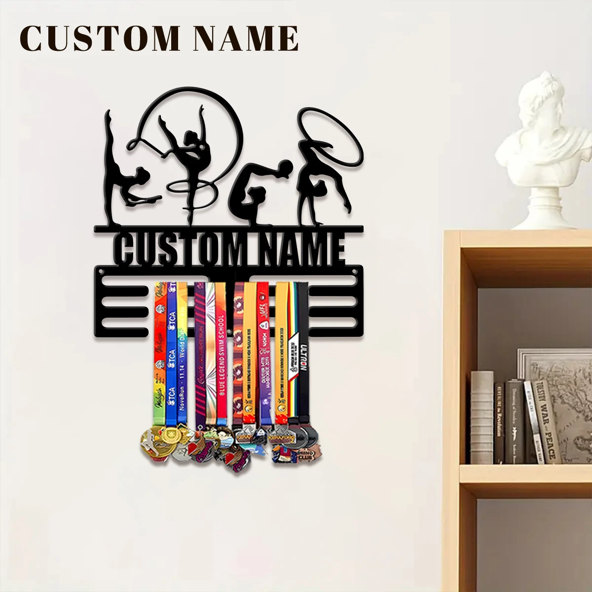 Custom Gymnastics Metal Medal Display Rack, Valentines Gift, for Room Decor, Suitable for Basketball, Football Exercise image 2