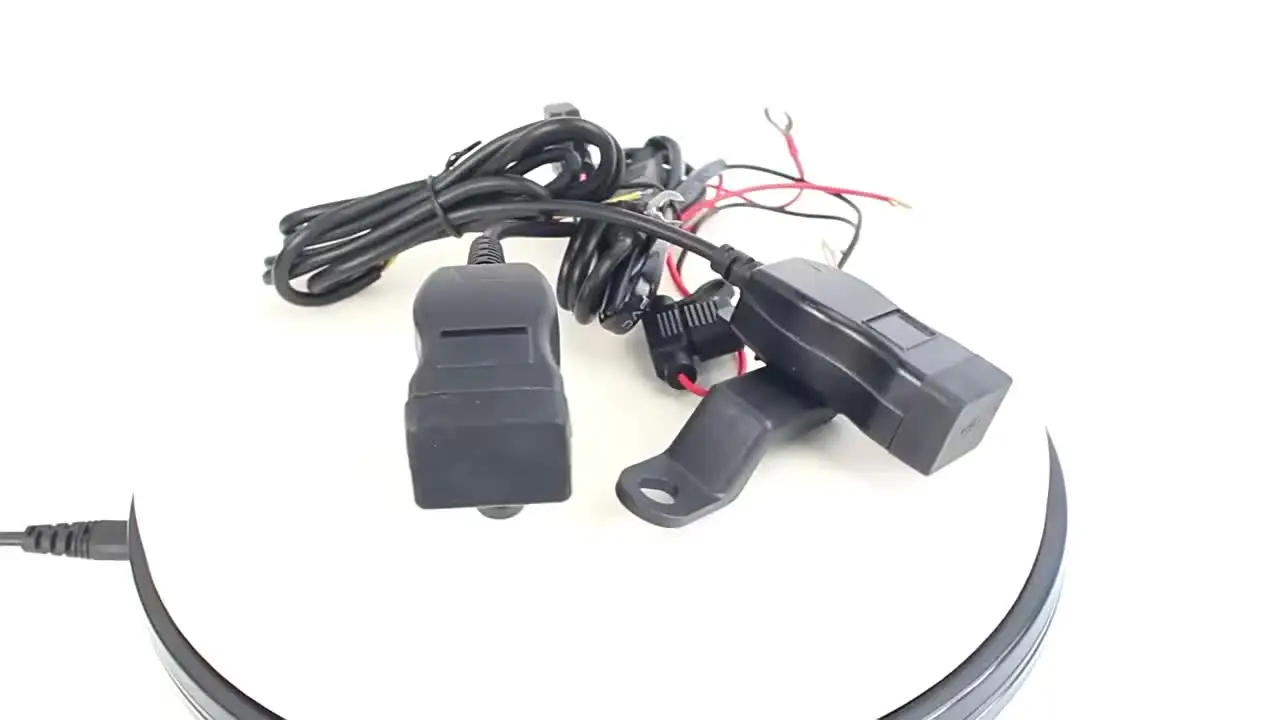 PD+QC3.0 Motorcycle USB Fast Charger 60W Handlebar Dual USB Socket with Switch Voltmeter Waterproof 12V Power Supply Adapter
