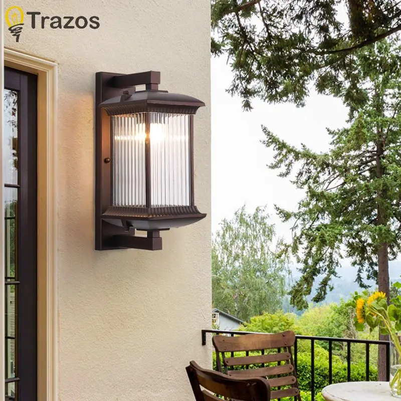 Aisle Wall Light Outdoor Garden Courtyard Exterior Wall Corridor Balcony Light Modern New Chinese Villa Door Light Wall Light