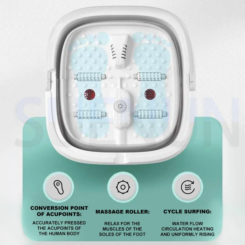 Vasca per pediluvio pieghevole elettrica Vasca per pediluvio portatile pieghevole Terapia per piedi a temperatura costante Riscaldamento Pediluvio intelligente