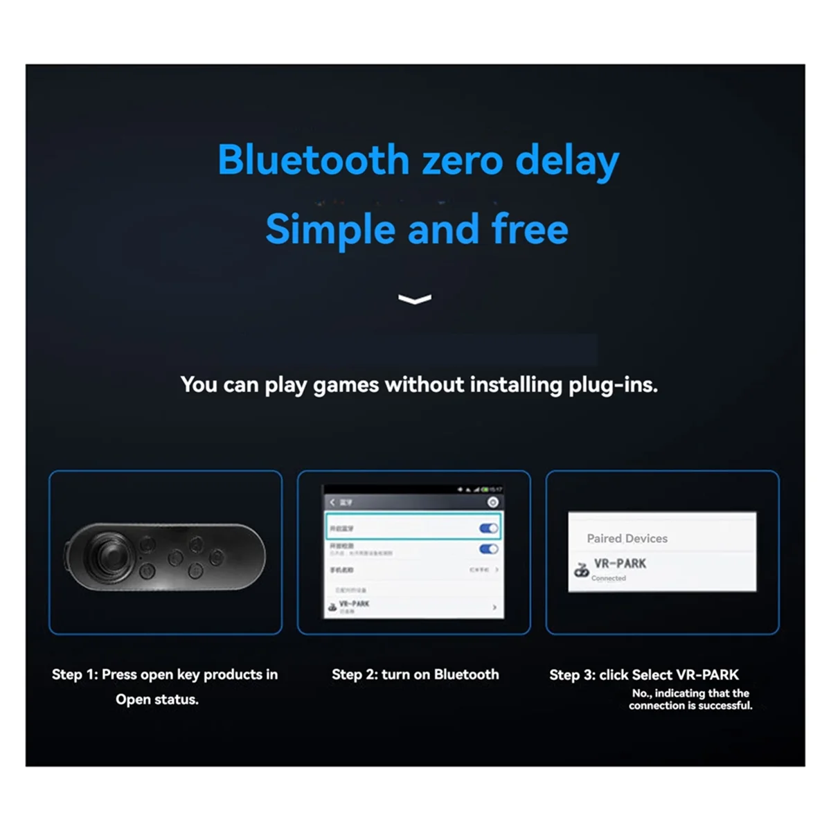 B34B-Bluetooth Wireless VR Remote Game Controller Joystick Gamepad Somatosensory Remote Control White