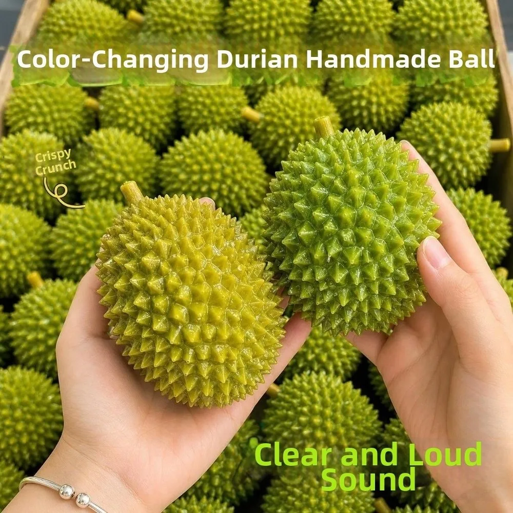 Crunchy Simulated Durian Squeeze Color-Changing Soft Fruits Pinch Comfortable Building Blocks Crackling Durian Squishy