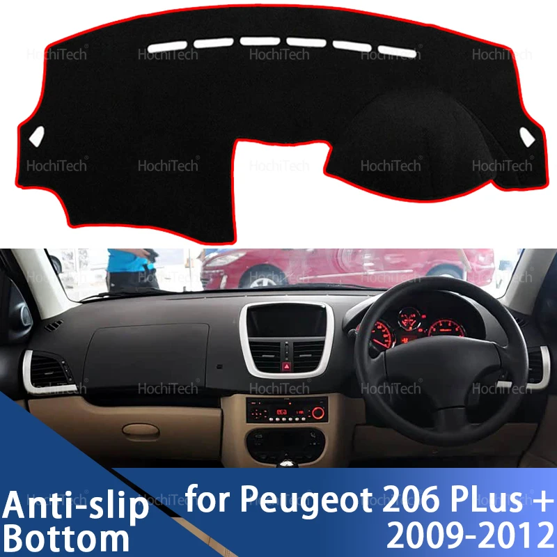 

For Peugeot 206 PLus + T31 2009 2010-2012 Car Dashboard Cover Avoid Light Pad Instrument Platform Cover Mat Carpet Accessories