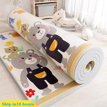 Tapis de jeu de grande taille pour enfants, tapis de sécurité 1cm EPE, épais et respectueux de l'environnement, pour bébé rampant, tapis pliant