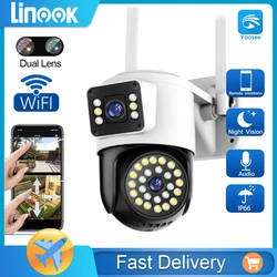 Linook YOOSEE 5MP FHD dual lens, wireless CCTV 360 pan tilt, CCTV outdoor camera wifi, wireless monitoraggio wifi ad alta definizione