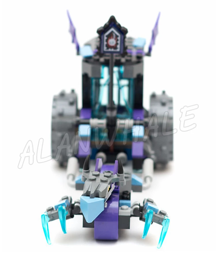 224pcs Nexoes Knights Ruina's Lock & Roller Blue Claws Rear Prison Carriage 10591 Building Blocks toy Compatible with Model