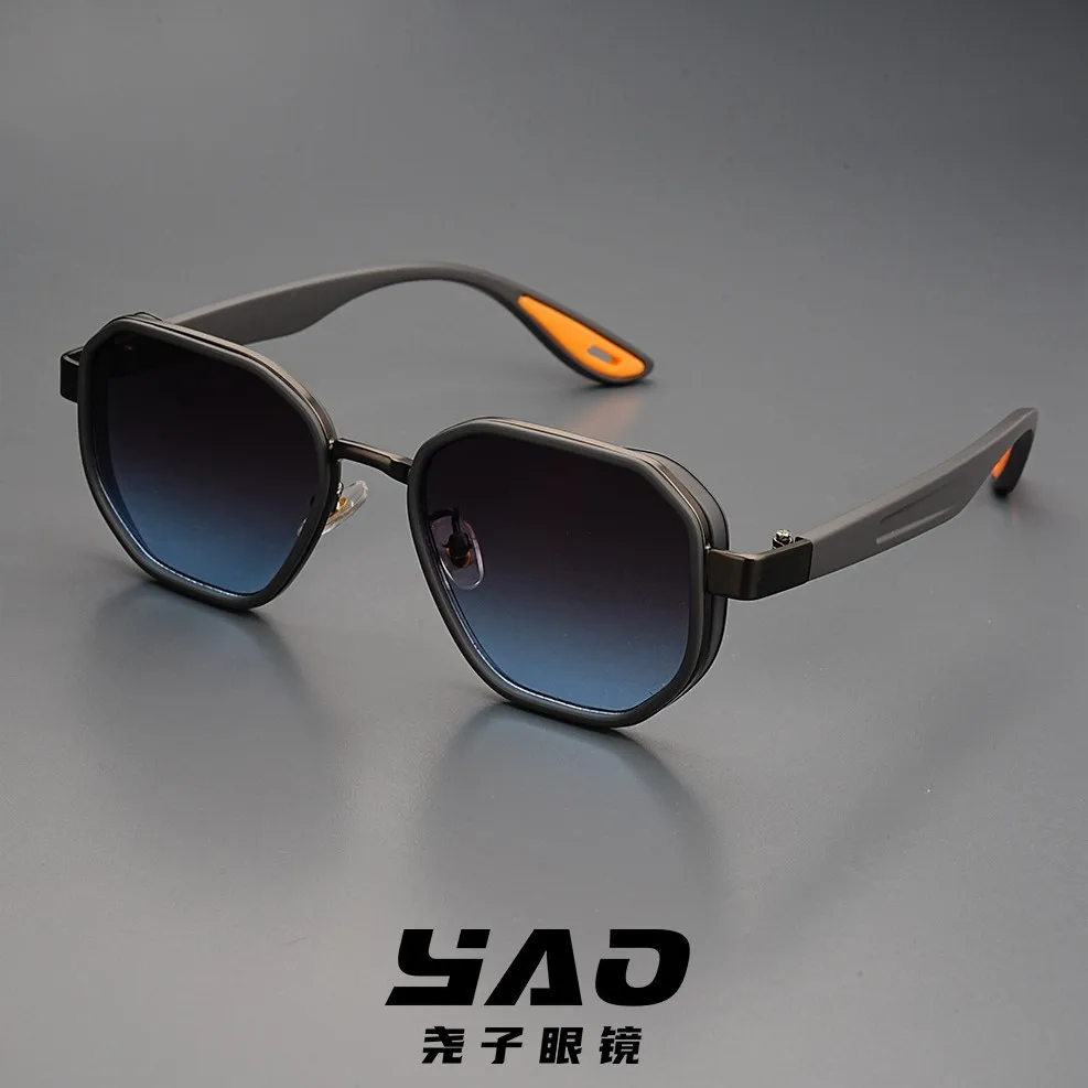 Sporty Aviator Fashion Metal Sunglasses TR90 Men's Retro Sunglasses