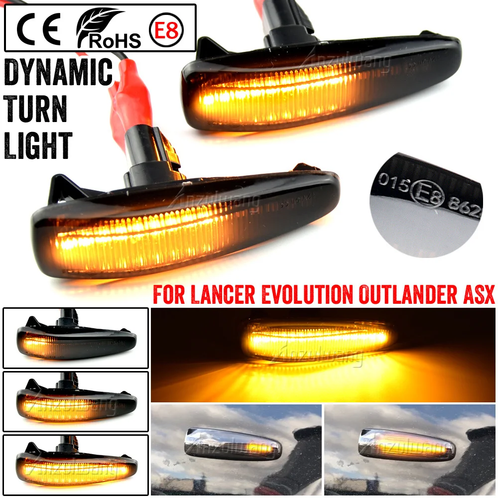 Turn Signal Lamp LED For Mistubishi Outlander Sport Mirage Sport Lancer Evolution X Light Car Dynamic Side Marker Blinker