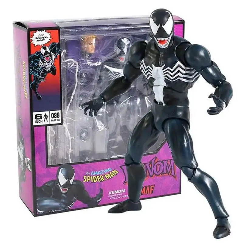 New Mafex 088 Spider-Man Venom Comic Ver. Re-Release Action Figure Anime The Amazing Spiderman Collectible Model Toys Gifts