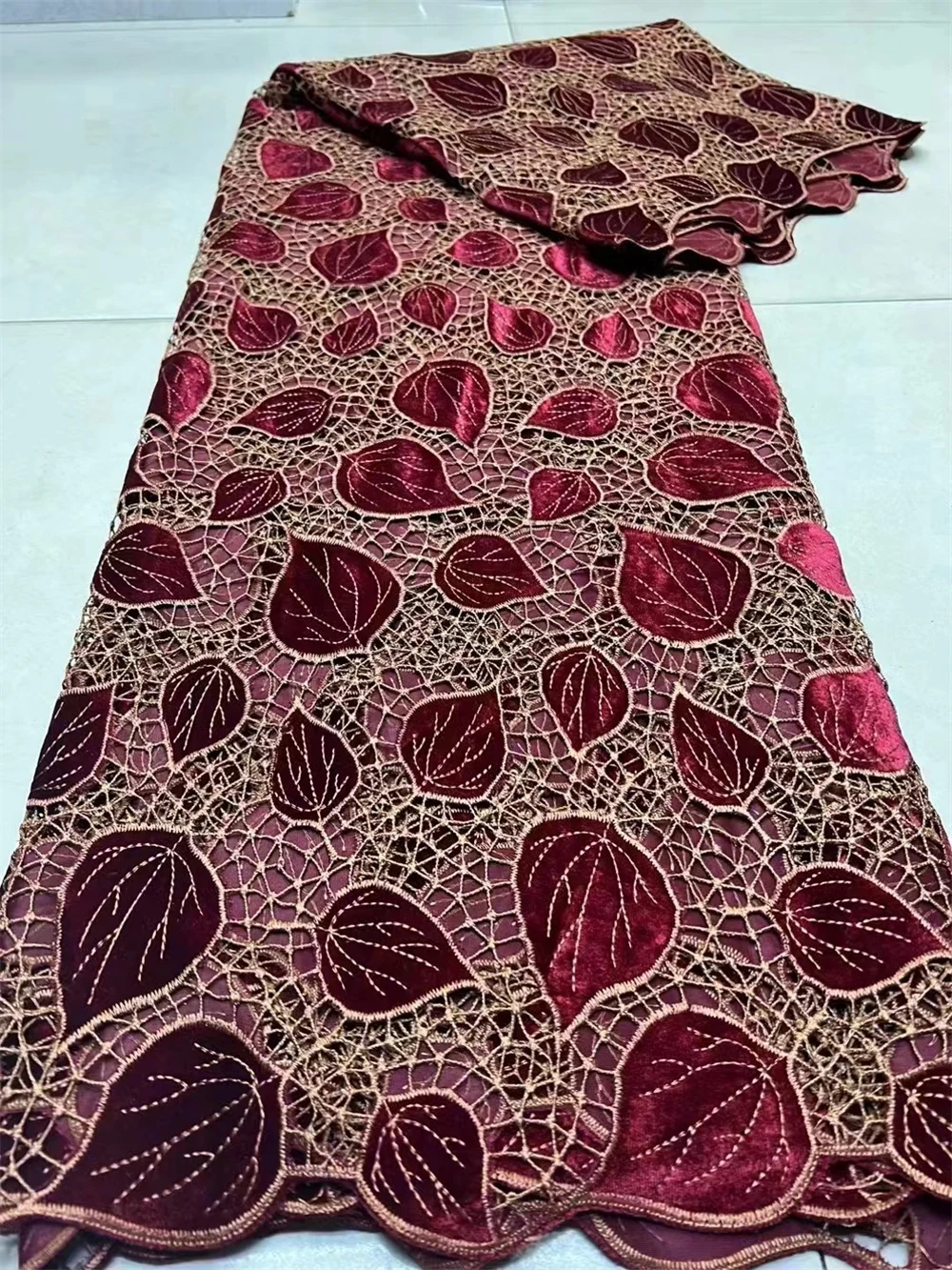 African Lace Fabric 2024 High Quality Nigerian Lace Fabric Velvet Laser Embroidery Swiss Voile Cord Lace For Wedding 5Yards