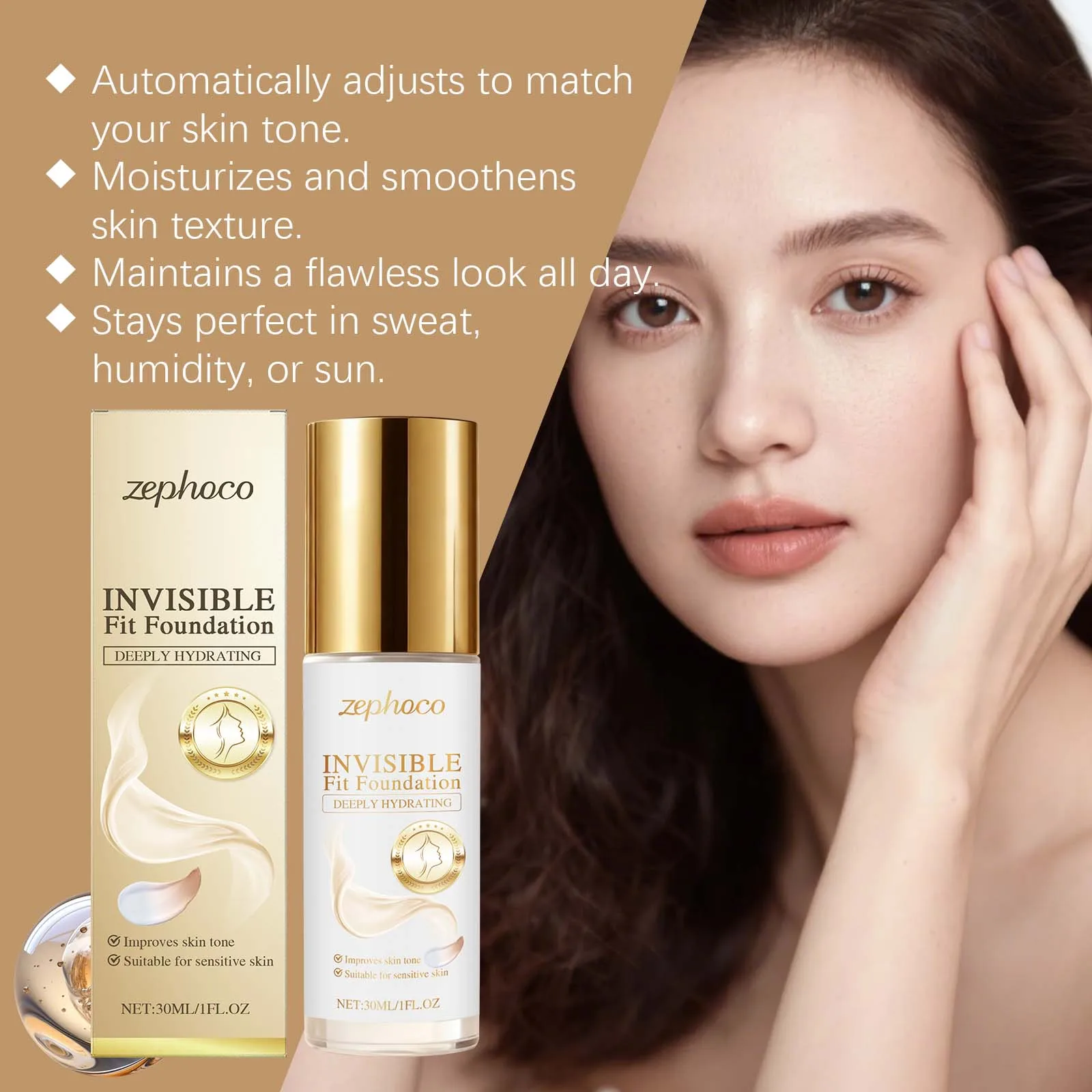 

Colour Changing Liquid Foundation Even Skin Tone Concealer Cream Oil Control Waterproof Setting Spray Natural Cosmetics