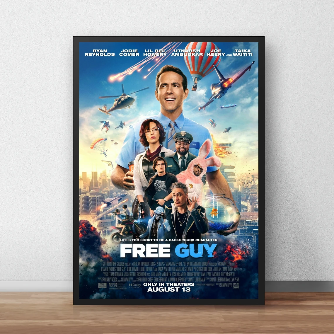 Free Guy Classic HD Movie Poster Canvas Art Print Home Decor Wall Painting ( No Frame )