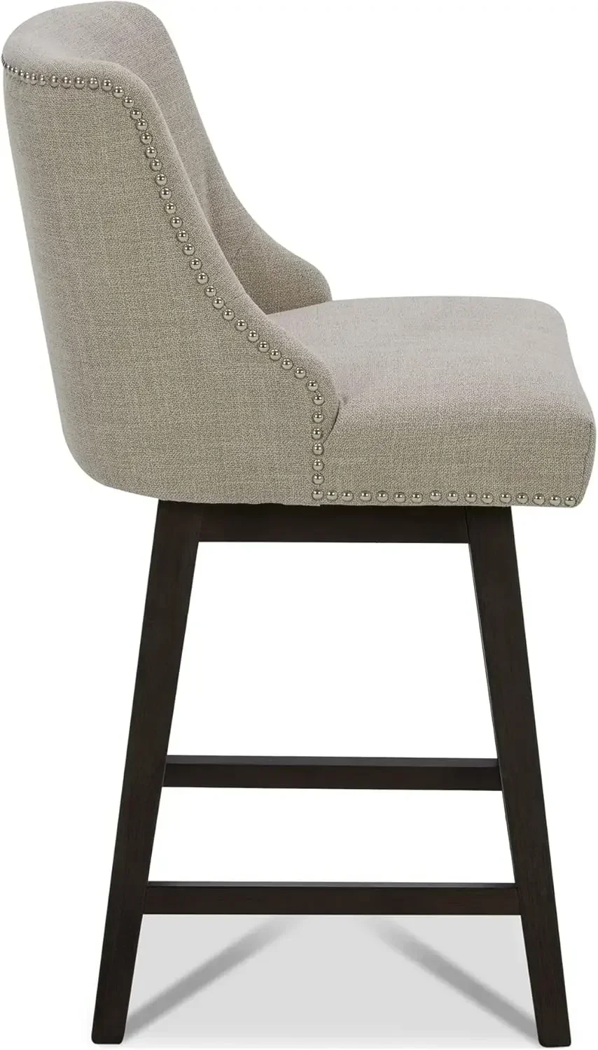 

Ограниченное по времени предложение, купите сейчас! Вращающиеся барные стулья для барной стойки, сертифицированные FSC, высота сиденья 26 дюймов, с обивкой, комплект из 2 штук