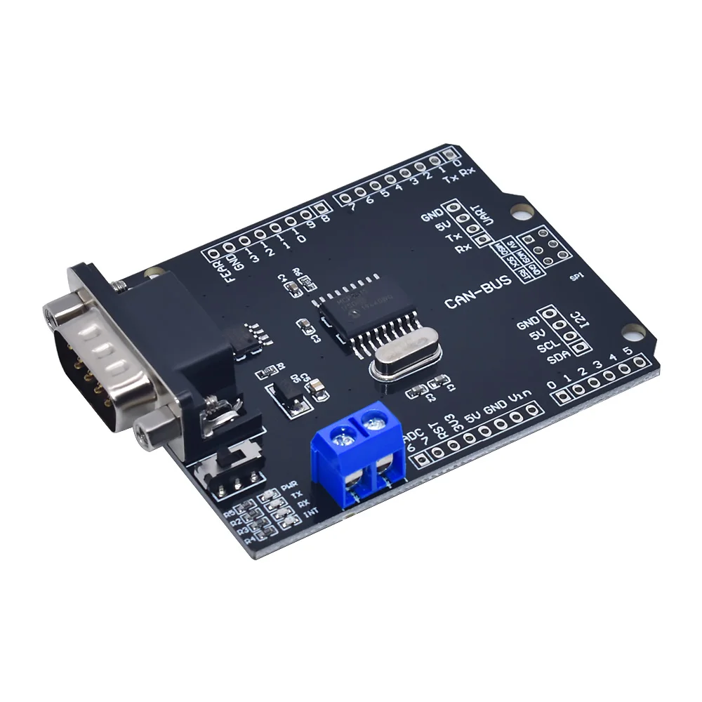 Imagem -04 - Pode Bus Escudo Controlador Placa de Comunicação Velocidade Alta Pode V2.0b Módulo para Arduino para Freaduino Kit Diy Mcp2515 Ef02037