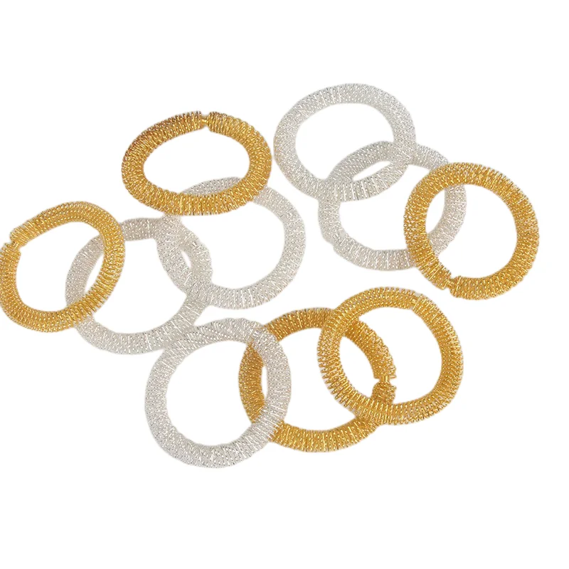 Novelty Funny Spring Steel Ring Bracelet Decorations Creative Spring Gold Silver Wrist Massage Spring Decompression Toys Gift