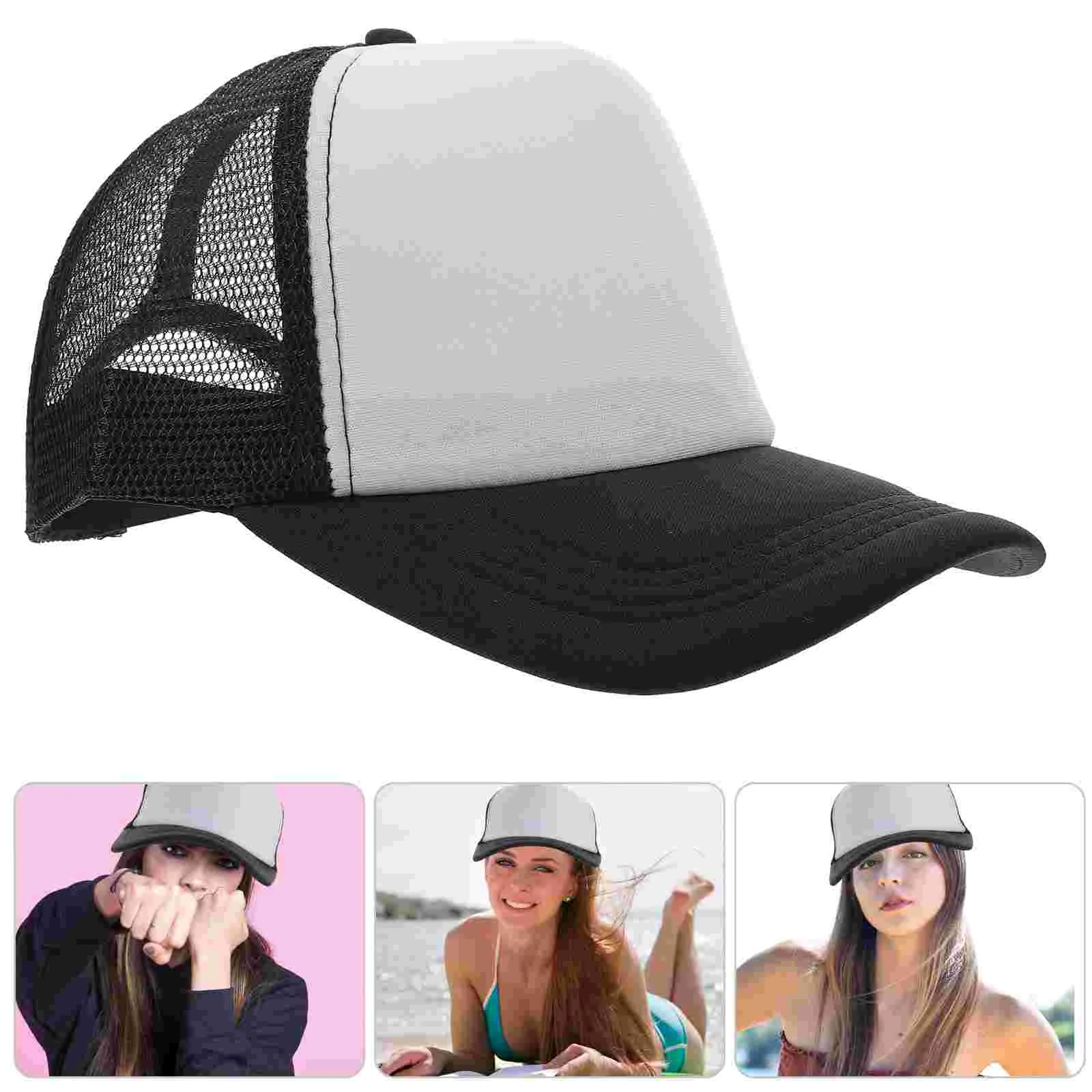 10 Pcs Summer Sublimated Baseball Cap Toddler Men's Sun Caps Adjustable Hat Polyester Blank Hats