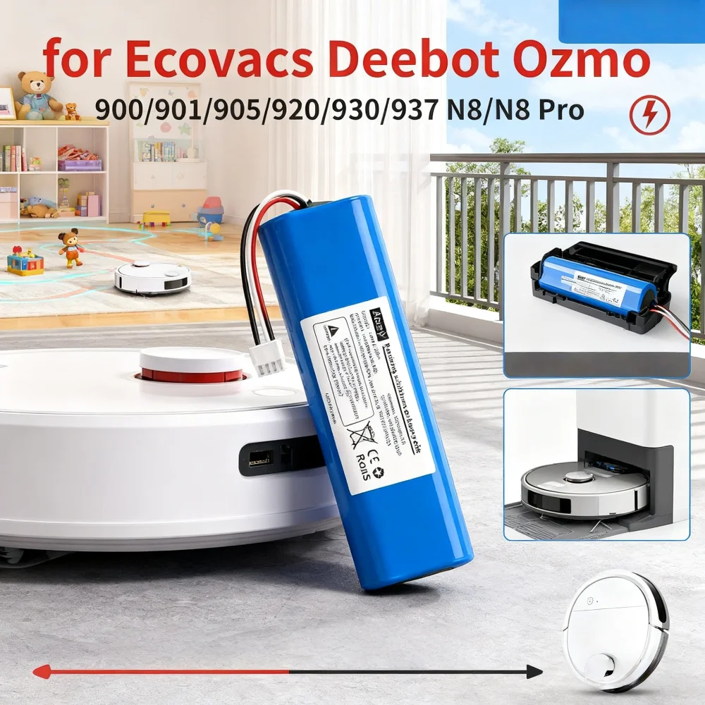 

Replacement 6800mAh 14.4V Battery for Ecovacs Deebot Ozmo 900 901 905 920 930 937 N8 N8 Pro Robot Vacuum Cleaner Quality Assured