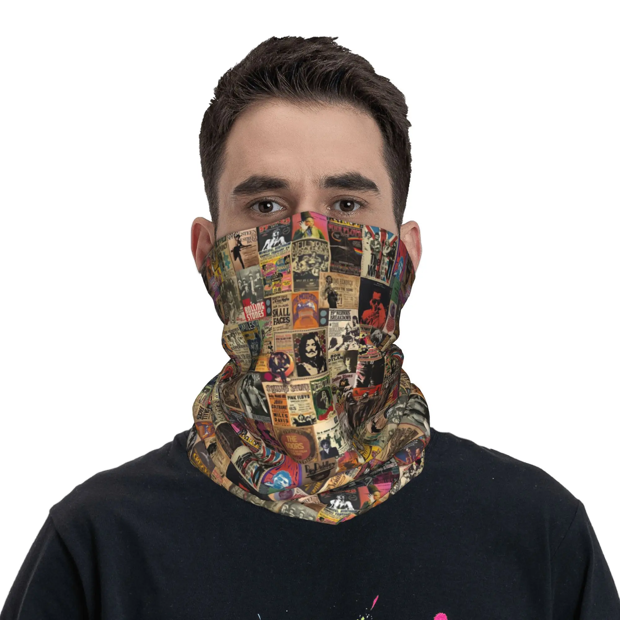 

Rock n' roll stories Bandana Neck Gaiter Printed Face Scarf Warm Cycling Scarf Outdoor Sports Unisex Adult Breathable