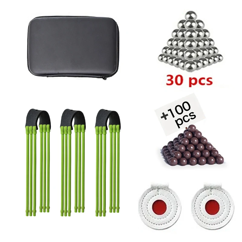 

Outdoor Hunting Slingshot Accessories, Natural Latex Rubber Tube Band Catapult Package, Steel Ball and Mud Pellet Shooting