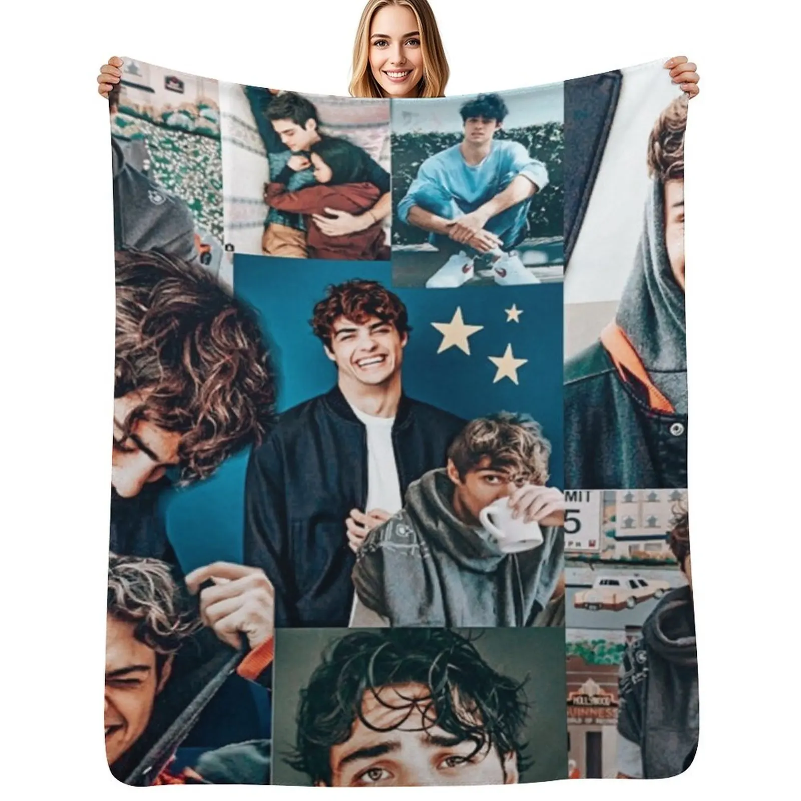 Noah Centineo, Peter Kavinsky collage phone case Throw Blanket Soft Comfort Blanket for Reading Watching TV