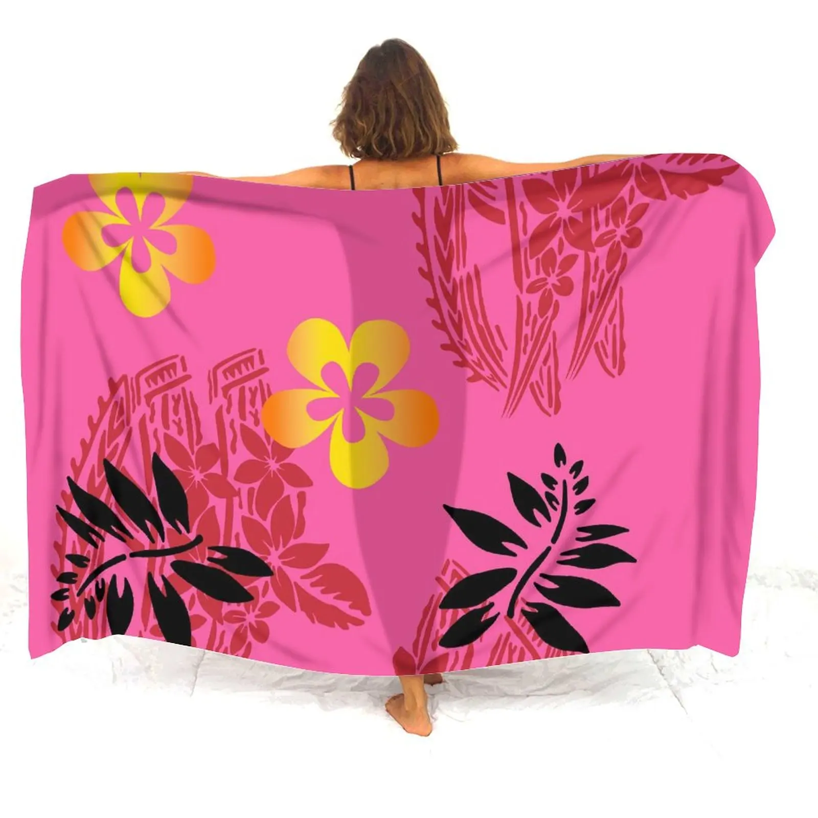 Island Sarong Women Beach Sarong Headscarf One-Piece Custom Printed Sarong Polynesian Sarongs Beach Wrap Sun-Protective Coat