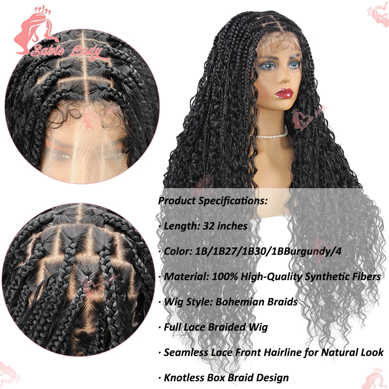 Synthetic Bohemian Goddess Braided Wigs For Black Women 32  display picture 1
