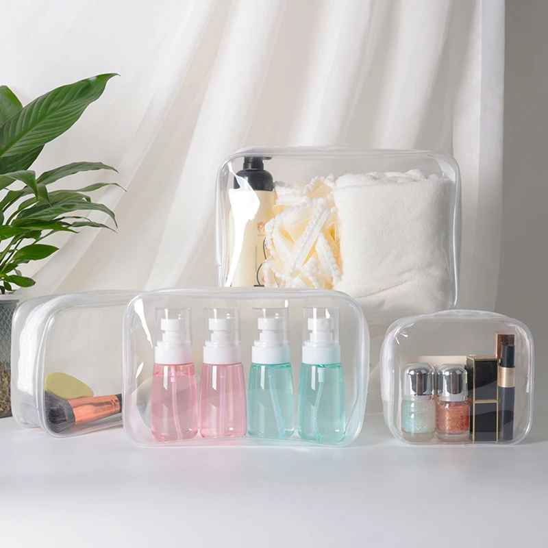 투명 PVC 가방 여행 주최자 투명 메이크업 가방 미용사 화장품 가방 뷰티 케이스 세면 용품 가방 메이크업 파우치 워시 가방