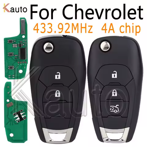 433.92FSK 4A Chip for Chevrolet Cruz 2015 Trax Sonic Spark 2021 Onix RS Aftermarket Car Smart Remote Key Flip Folding 2/3Buttons