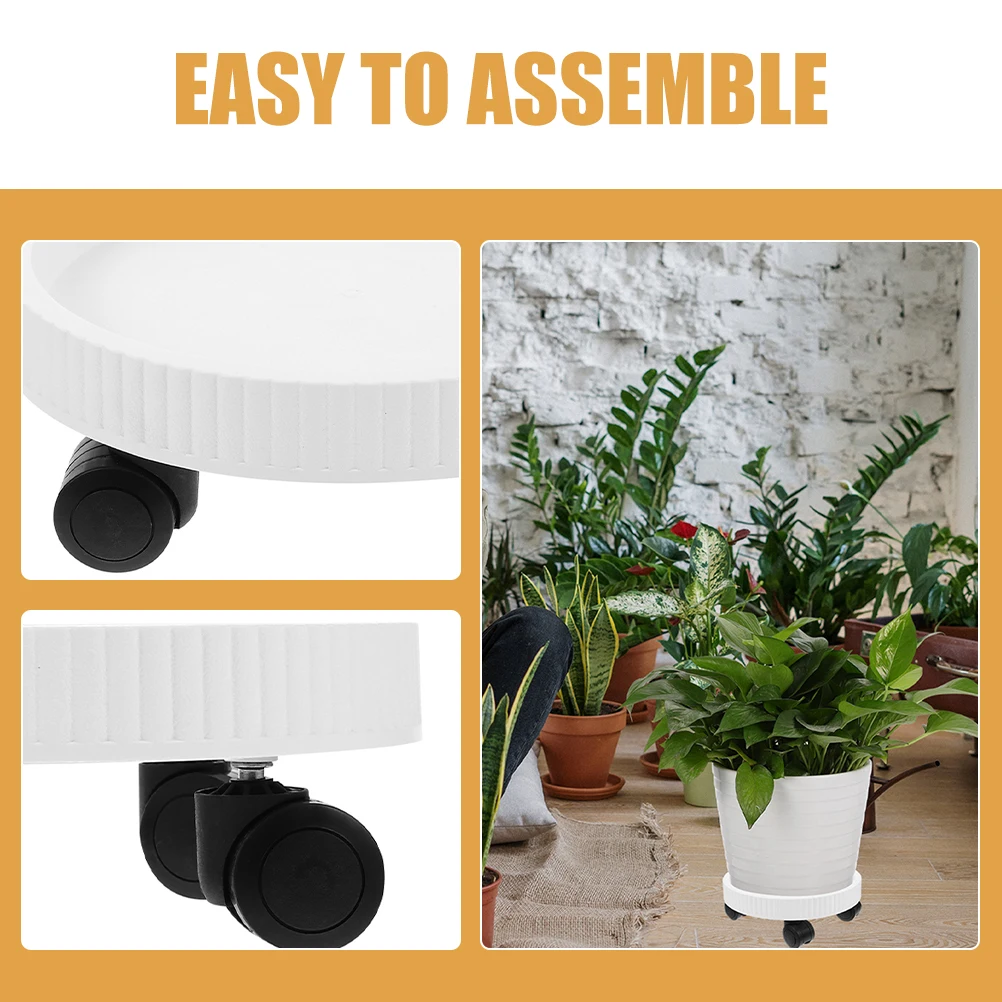 

Wheeled Flowerpot Rack 250 Plant Stand With Caster White Heavy Duty Rolling Stand Garden Mover Planter Trays Plant Holder
