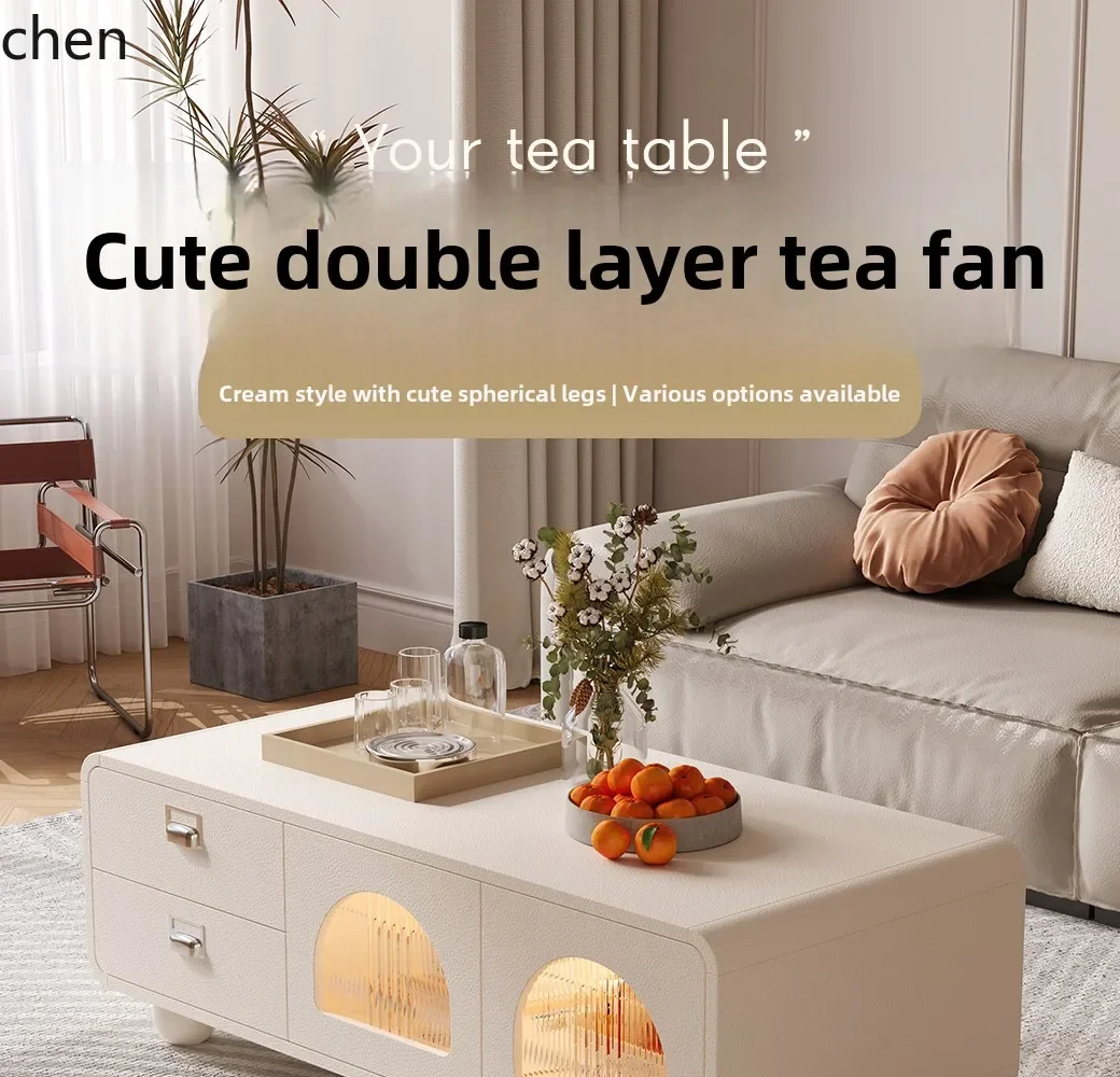 b11-7.2 rounded corner small coffee table household living room tea table small apartment sofa rattan coffee table