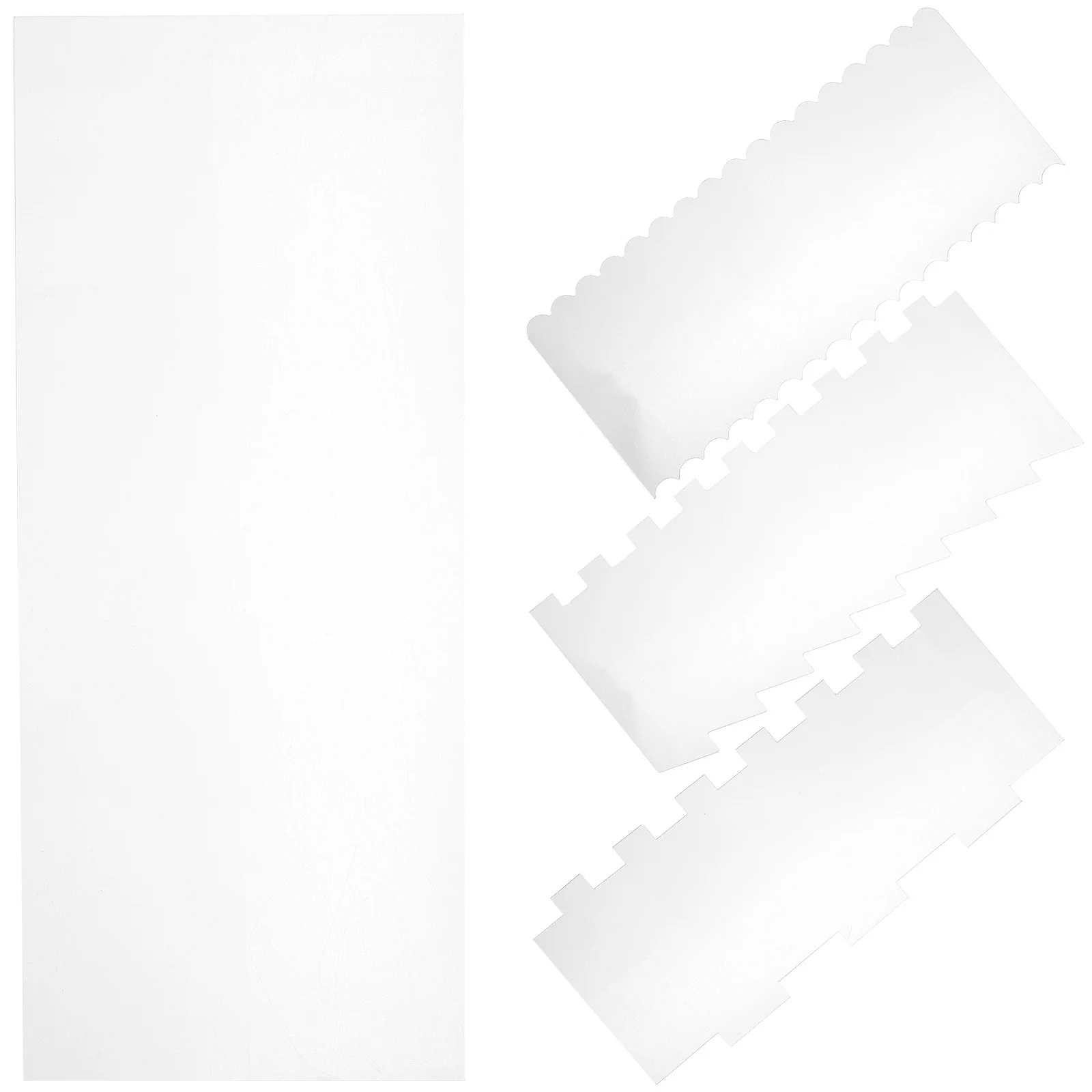 

4Pcs Cake Scraper Set Multi-Purpose Acrylic Baking Tool for Cake Frosting Dough Scraping Cream Cheese Chocolate Smooth Non-Stick