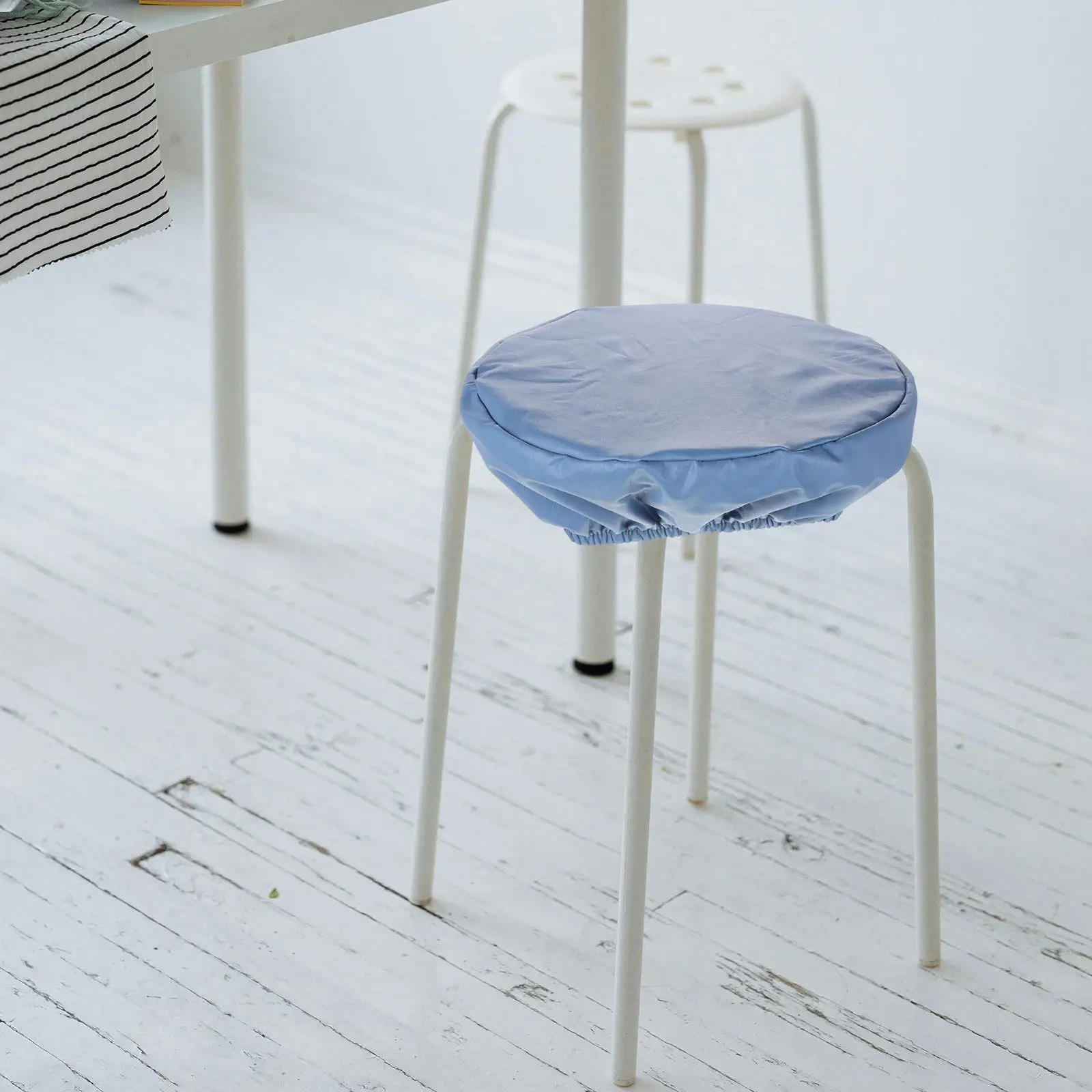Round Stool Cover Washable Polyester Seat Protector for Bar Stools Office Chairs Wedding Banquet Decor