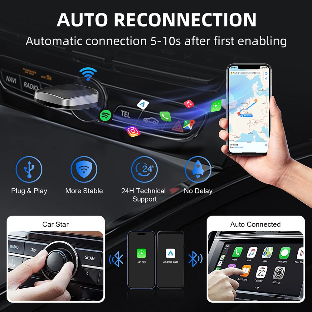 NEW Car Wireless Converter Original Car Carplay Wired To Wireless Carplay Box Car Machine Interconnection Intelligence