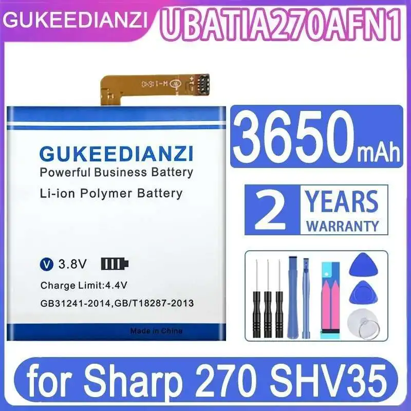 

UBATIA270AFN1 High Capacity Reliable Power Supply For Sharp 270 SHV35 3650Mah Mobile Phone Battery